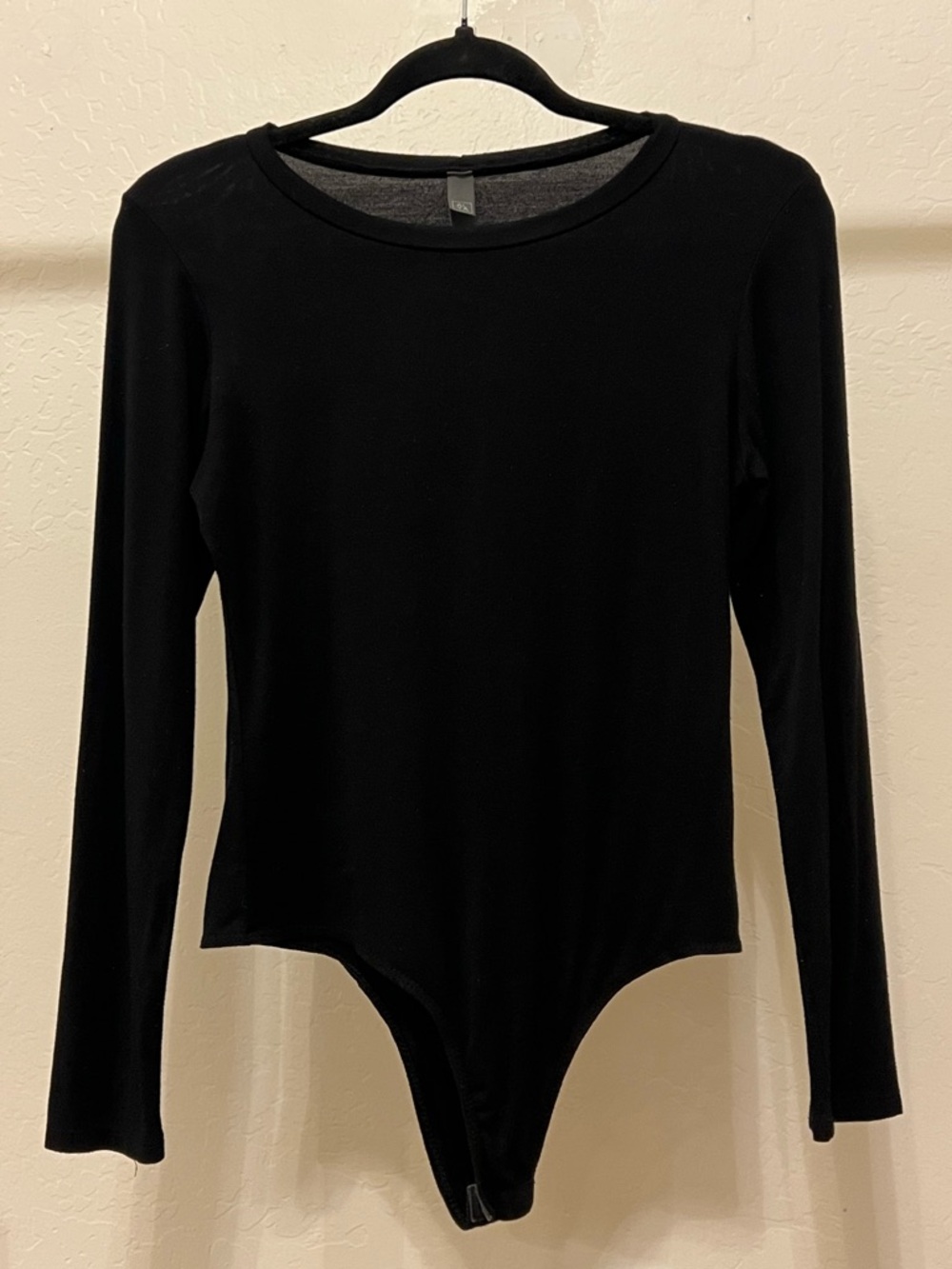 Black Long-Sleeve Crewneck Bodysuit
